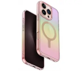 UNIQ Iridescia MagClick růžová / Ochranný kryt na iPhone 16 Pro / MagSafe nabíjení