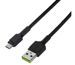 Green Cell KABGC25 černá / Kabel USB-A (M) - USB-C (M) / 0,3 m / USB 2.0