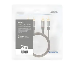 LogiLink RCA audio kabel černá / Audio kabel / 2x RCA - 2x RCA / 2 m