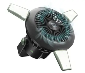 SBS WILD gear / Ventilátor a powerbanka / 5000 mAh / solární dobíjení / světlo / černá