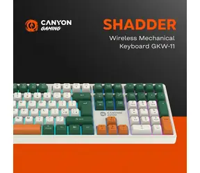 CANYON Shadder GKW-11 bílá/béžová / Herní klávesnice / mechanická / RGB / bezdrátová / CZ/SK layout