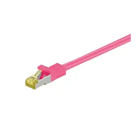 Goobay Cat7 S/FTP růžová / Patch kabel / RJ-45 / 1 m / LSZH