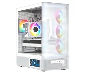 MODECOM Volcano AQ400 ARGB bílá / Skříň / ATX / tvrzené sklo / ARGB podsvícení / 1x USB-C 3.2 / 2x USB 3.0