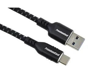 PremiumCord USB-C - USB 3.0 A / Kabel / USB 3.2 Gen 1 / 5 Gbit/s / 3A / 0,5 m / bavlněný oplet
