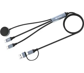 Sandberg 3v1 cestovní nabíjecí kabel černá / Nabíjecí kabel / USB-C, USB-C, Apple Watch / 100 W / 1,2 m