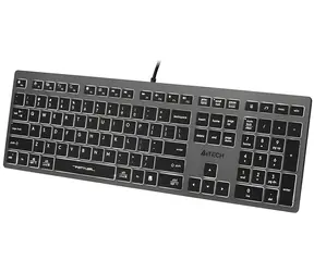 A4tech Fstyler FX60H šedá / Drátová klávesnice / membránová / bílé podsvícení / 2× USB / 150 cm