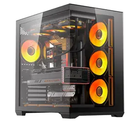 darkFlash C280 černá / Skříň / E-ATX / tvrzené sklo / 7× ventilátor / 270° panoramatický design