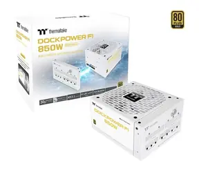 Thermaltake Dockpower FI 850W Snow bílá / Zdroj / 80 PLUS Gold / modulární / 4x PCIe / 12V-2x6