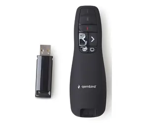 Gembird WP-L-12 černá / Prezentér / RF 2,4 GHz / laserové ukazovátko / USB přijímač