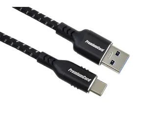 PremiumCord USB-C - USB 3.0 A / Kabel / USB 3.2 Gen 1 / 5 Gbit/s / 3A / 1,5 m / bavlněný oplet