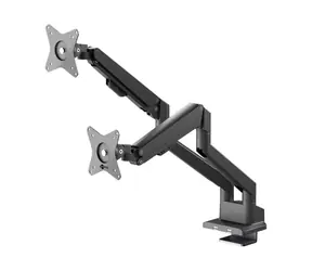 Goobay 70814 černá / Držák monitoru / pro 2 monitory 17–32" / VESA 75x75, 100x100 / plynová pružina