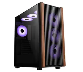 1stCOOL G6 Noble Wood Decor TS ARGB / PC skříň / ATX / 4x ARGB ventilátor 120mm / 1x USB 3.0 + 1x USB-C / tvrzené sklo