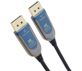 PremiumCord Optický DisplayPort 1.4 kabel M-M černá / Video kabel / 8K 60Hz / zlacené konektory / 10 m