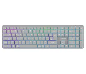Canyon HKB-W11 šedá / Klávesnice / bezdrátová / voděodolná / RGB podsvícení / CZ/SK layout