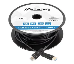 Lanberg CA-HDMI-30FB-0200-BK černá / Optický kabel HDMI / AOC / HDMI 2.1 / 20 m / 8K