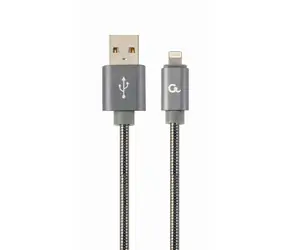 Gembird USB-A - Lightning kabel 2m šedá / Kabel / opletený / nabíjení a data