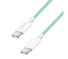 LogiLink USB-C - USB-C zelená / Nylonový kabel / USB 2.0 / 60 W / 1 m