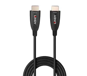 Lindy HDMI 2.1 hybridní optický kabel černá / HDMI kabel / 50 m / 8K 60Hz / eARC / pozlacené konektory