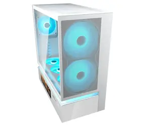 COUGAR CFV235 Vision Mesh bílá / PC skříň / Midi Tower / ARGB / LCD displej / tvrzené sklo