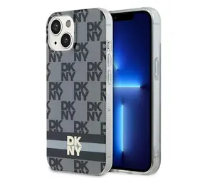 DKNY IML Checkered Mono Pattern černá (DKHMP14SHCPTSK) / Zadní kryt / MagSafe / iPhone 13/14/15