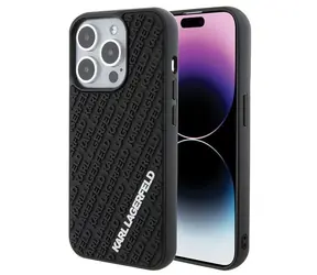 Karl Lagerfeld 3D Rubber Multi Logo černá / Zadní kryt / pro Apple iPhone 15 Pro