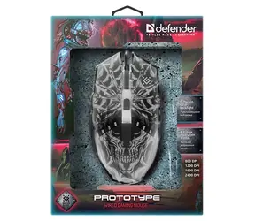Defender Prototype GM-670L černá / Herní optická myš / 2400DPI / USB / 5 tlačítek / RGB podsvícení