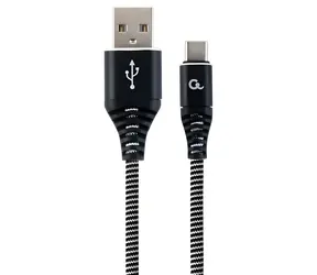 Gembird CABLEXPERT USB-C kabel černo-bílá / Kabel / USB 2.0 A(M) - USB-C(M) / 2 m / opletený
