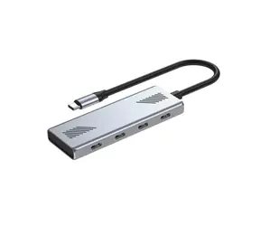 Gembird USB-C hub 4-portový / Hub / USB 3.2 Gen 2 / 10 Gbit/s / hliníkové tělo