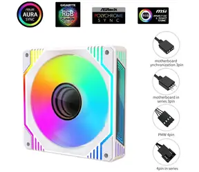 1stCOOL AURA EVO Mirror bílá / Ventilátor / 120 mm / ARGB / PWM