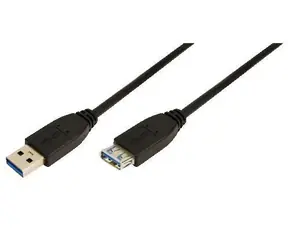 LogiLink USB-A 1m černý / Prodlužovací kabel USB / USB-A (M) - USB-A (F) / USB 3.2 Gen 1 / 5 Gbit/s