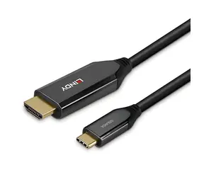 Lindy USB-C na HDMI 8K černá / Adaptérový kabel / 1 m / 8K 60Hz / HDR