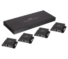 Lindy 4 Port HDMI & IR Splitter Cat.6 černá / HDMI splitter / 4K 30Hz / dosah 70 m / EDID management