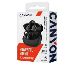 CANYON TWS-14 černá / Bezdrátová sluchátka / Open-ear-clip / Bluetooth / USB-C nabíjení / nabíjecí pouzdro