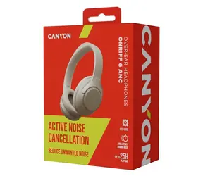 Canyon BTHS-6 OnRiff 6 béžová / Bezdrátová sluchátka / ANC / Bluetooth / USB-C nabíjení