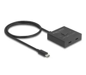 Delock USB-C Switch 2:1 černá / Přepínač / bidirekcionální / 10 Gbps / 8K 144Hz / PD 100W