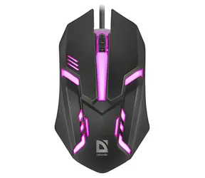Defender Cyber MB-560L černá / Herní optická myš / 1200 DPI / USB / 2 tlačítka / RGB podsvícení