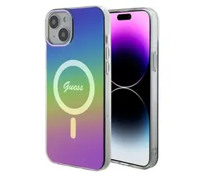Guess IML Iridescent MagSafe vícebarevná / Kryt / pro iPhone 15, 14, 13 / 6,1”