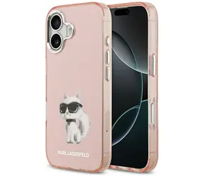 Karl Lagerfeld IML Aquarelle Choupette and Logo růžová / Zadní kryt / MagSafe / iPhone 17