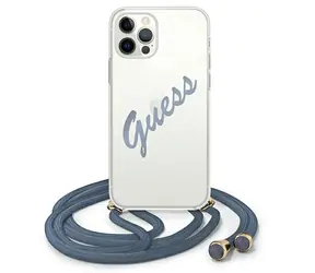 Guess Script Vintage kryt pro iPhone 12/12 Pro modrá / Pouzdro / Plastový hardcase