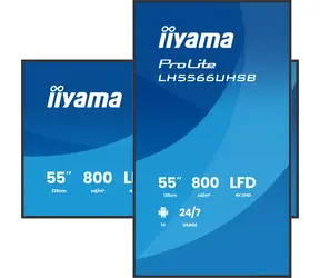 55" iiyama LH5566UHSB-B1 černá / Monitor / VA / 4K UHD / 800 cd/m2 / 2x HDMI / WLAN