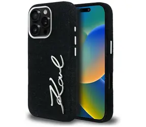 Karl Lagerfeld FW Jeans Signature Logo černá / Zadní kryt / iPhone 16 Pro Max