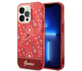 Guess Bandana Paisley červená / Zadní kryt / iPhone 14 Pro / Hardcase