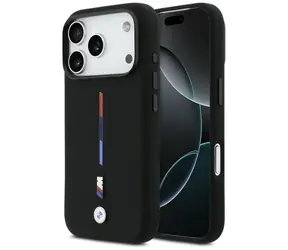 BMW M Tricolor Line MagSafe kryt iPhone 17 Pro černá / Kryt / Silikonový / MagSafe