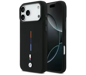 BMW M Tricolor Line MagSafe kryt iPhone 17 Pro Max černá / Kryt / Silikonový / MagSafe