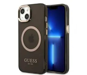 Guess Gold Outline Translucent černá / Zadní kryt / pro Apple iPhone 13 / MagSafe