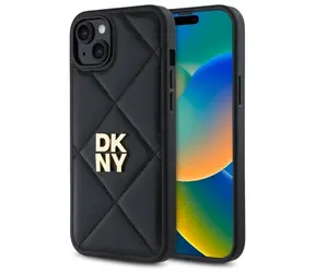 DKNY Quilted Stack Logo iPhone 15 Plus černá / Zadní kryt