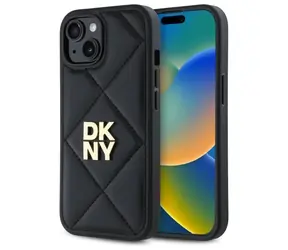 DKNY Quilted Stack Logo iPhone 14 černá / Zadní kryt / Prošívaný design / Logo DKNY