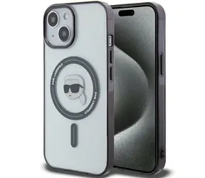 Karl Lagerfeld KLHMP15MHKHNOTK transparentní / Kryt pro iPhone 15 Plus / IML Karl's Head / MagSafe