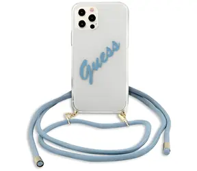 Guess GUHCP12LCRTVSBL iPhone 12 Pro Max modré / Pouzdro / Hardcase / Script Vintage