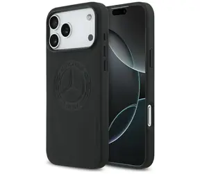 Mercedes Leather Vintage Logo pro iPhone 17 Pro Max černá / Zadní kryt / Kůže / MagSafe